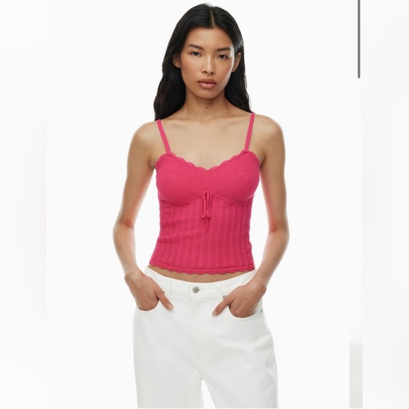 NWT Aritzia Wilfred Soloist Top Size Small Bright Rose Sweetheart knit top - Picture 5 of 13